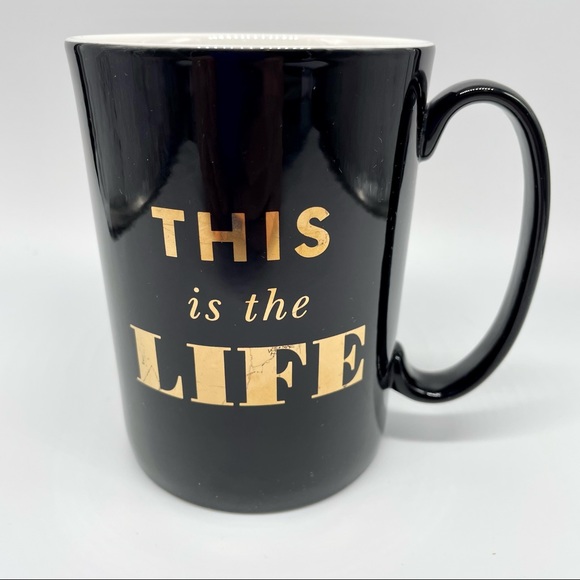 Kate Spade Lenox Other - Kate Spade Lenox Simply Sparkling This is the Life Black Gold Coffee Mug Tea Cup